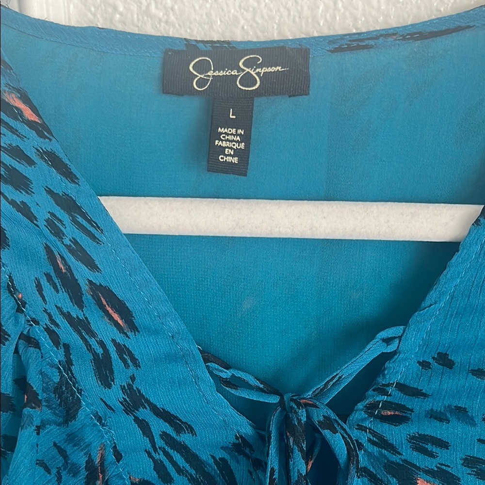 Jessica Simpson Blue Ruffle Tunic - Picture 3 of 6